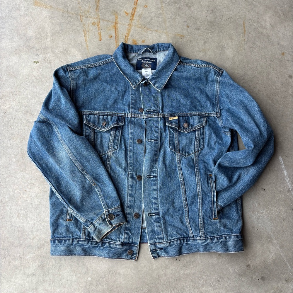 Levi’s Strauss 2007 Y2K Signature Denim Trucker Jean Jacket Size XL